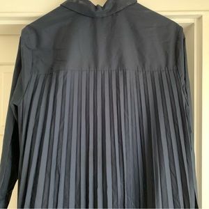 J Jill 1x button down pleated dress black long sleeve plus NWT New wide